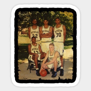 Fab Five - Vintage Design Of Basketball Sticker